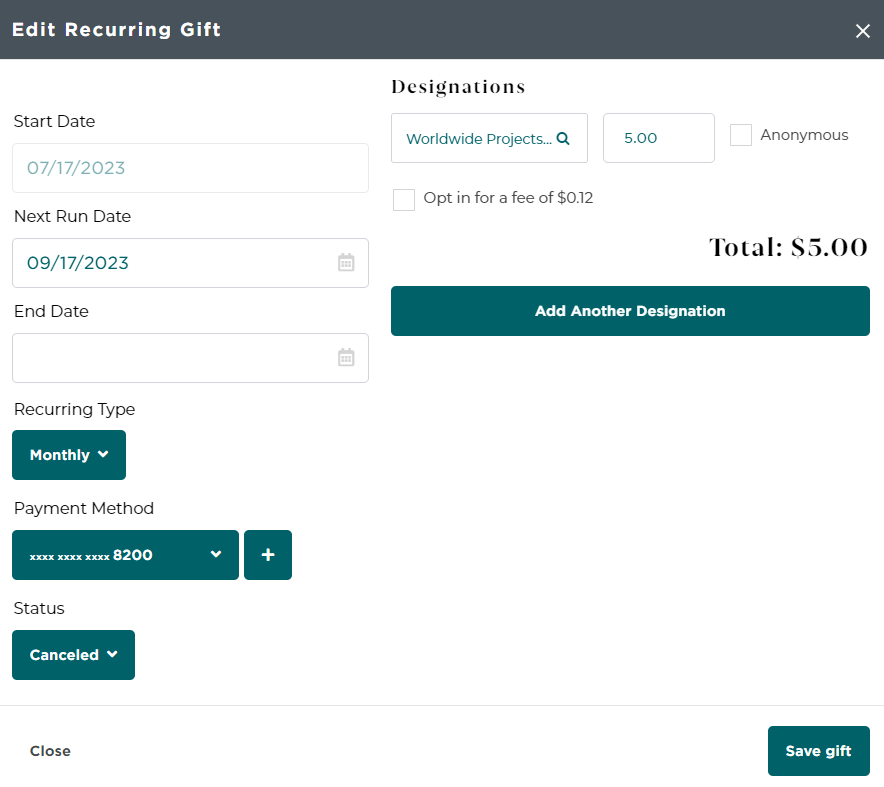 edit payment method screen edit payment method screen