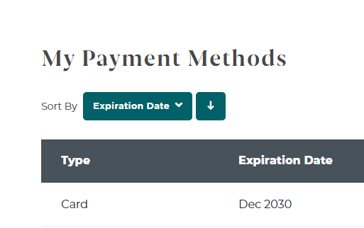 my payment method my payment method