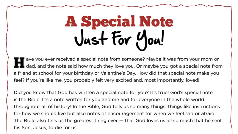 A Special Note Just for You