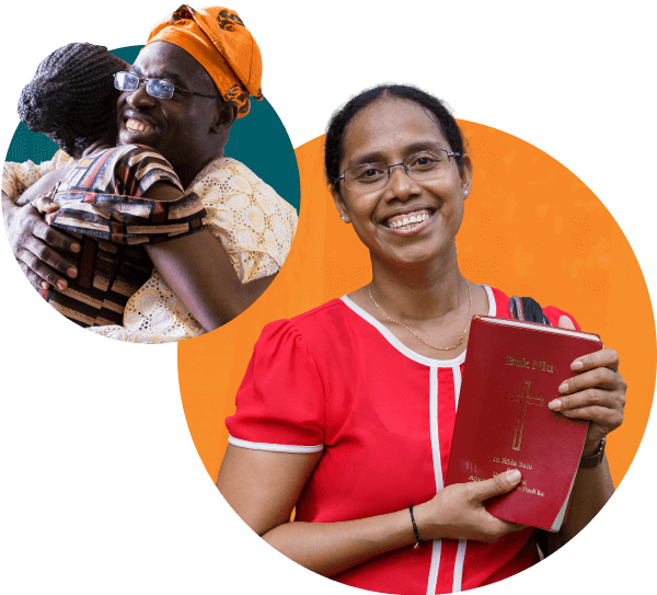 Woman holding bible