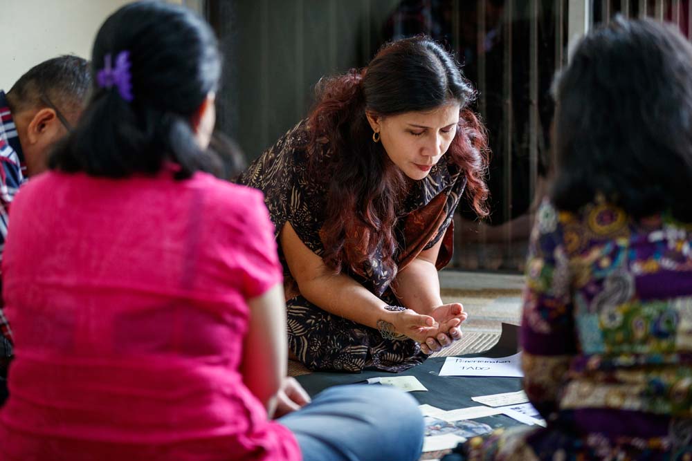 Woman praying earnestly