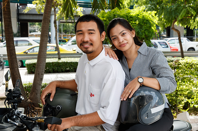 Pastraporn with her husband, Panuwat.