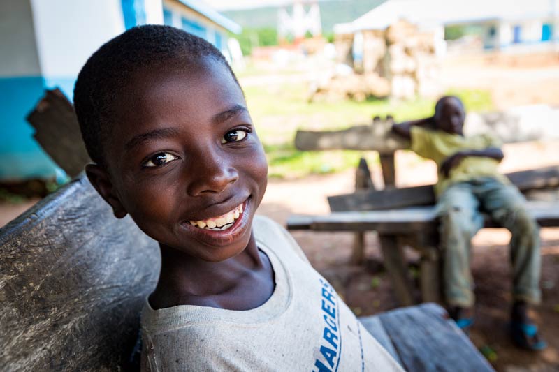Boy smiling.