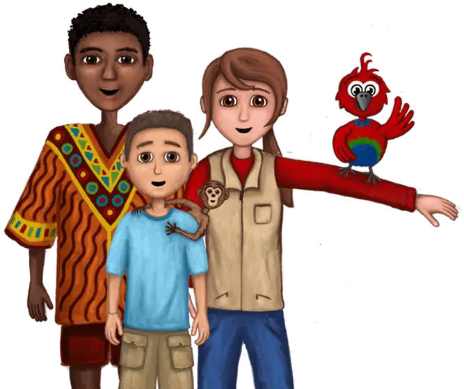 Three friends with Mack