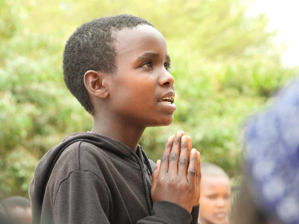Child praying.
