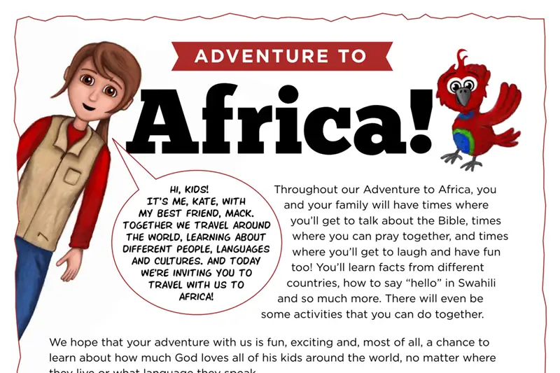 Kate & Mack Kids Activity: Adventure to Africa!