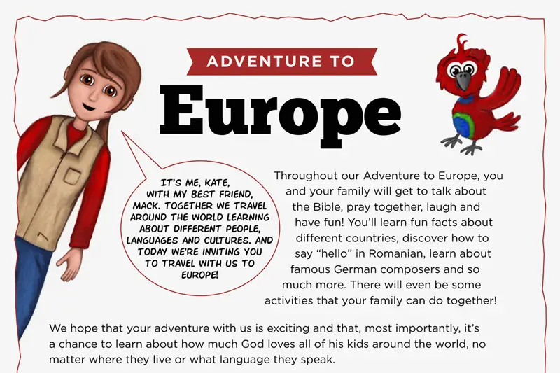 Kate & Mack Kids Activity: Adventure to Europe!