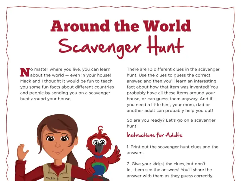 Kate & Mack Kids Activity: Around the World Scavenger Hunt