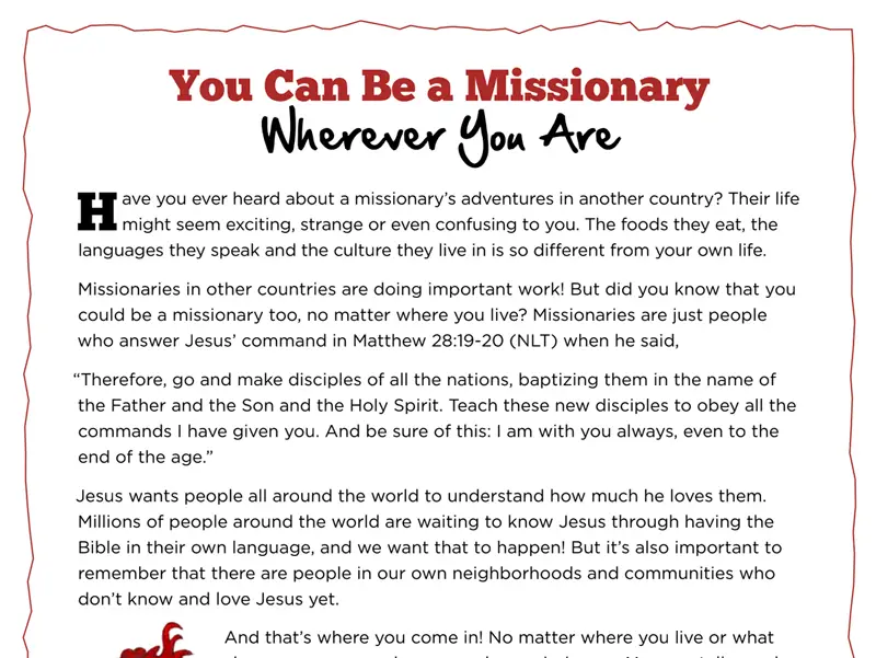 Kate & Mack Kids Activity: Be a Missionary Wherever You Are