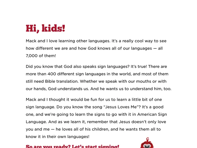 Kate & Mack Kids Activity: "Jesus Loves Me" in American Sign Language