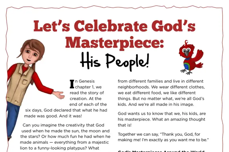 Kate & Mack Kids Activity: Celebrate God's Masterpiece - His People