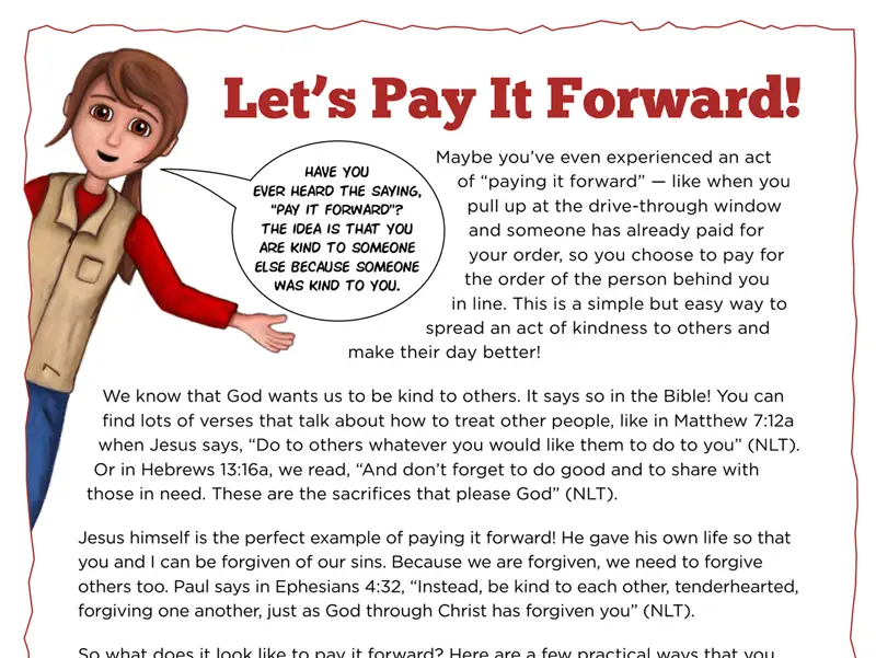 Kate & Mack Kids Activity: Pay It Forward