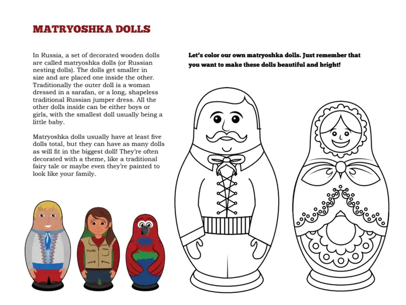 Kate & Mack Kids Activity: Matryoshka Mack Coloring Activity