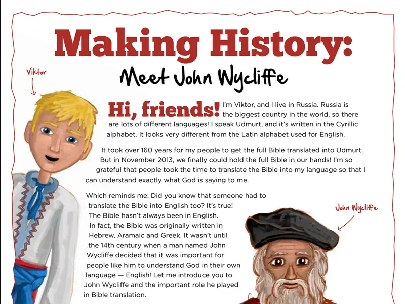Kate & Mack Kids Activity: Meet John Wycliffe