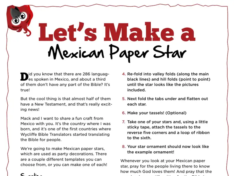 Kate & Mack Kids Activity: Mexican Paper Star Craft