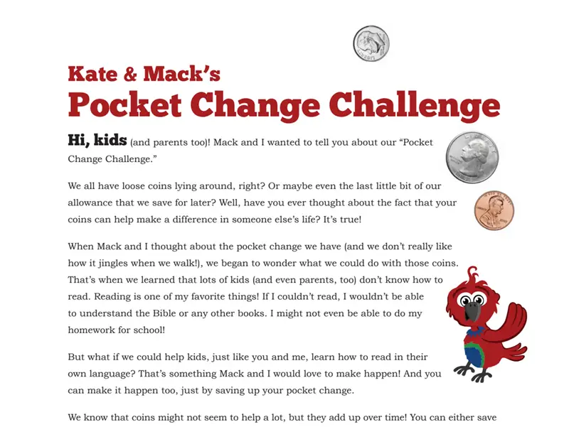 Kate & Mack Kids Activity: Pocket Change Challenge