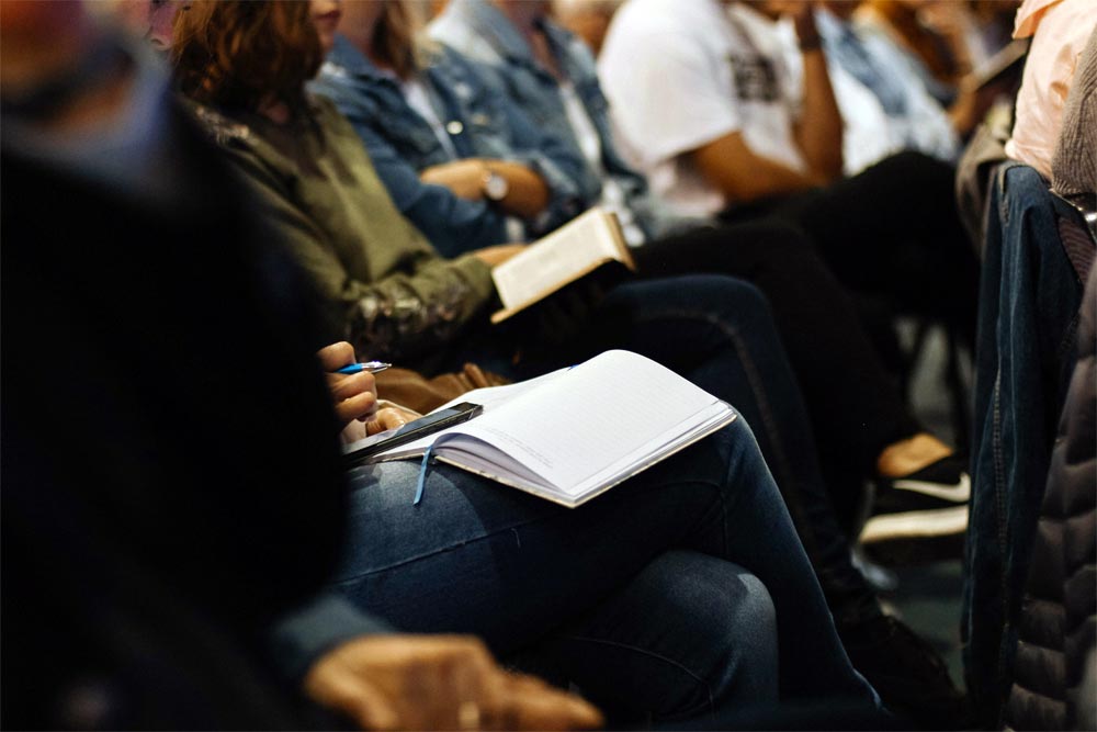 church attendees during a message